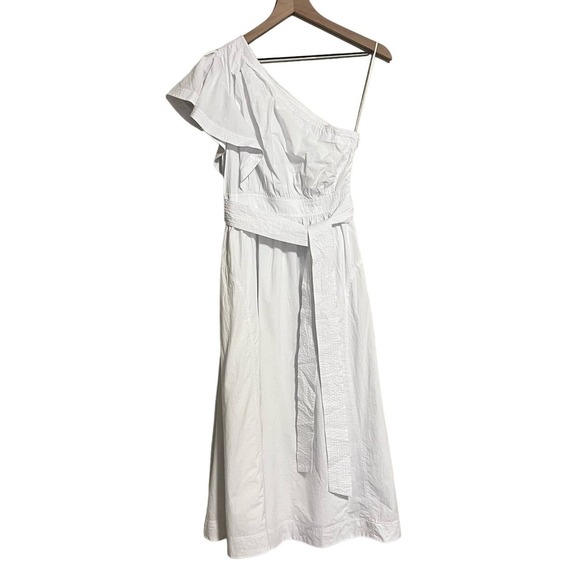 Madewell One-Shoulder Dress in Crisp White - Picture 4 of 15